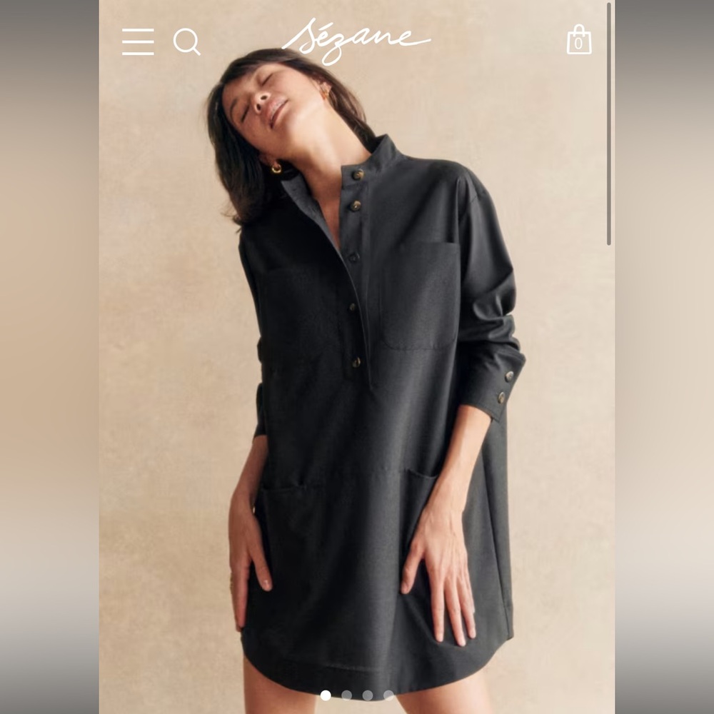 Sezane Salome Dress Black Size 10 Nwt